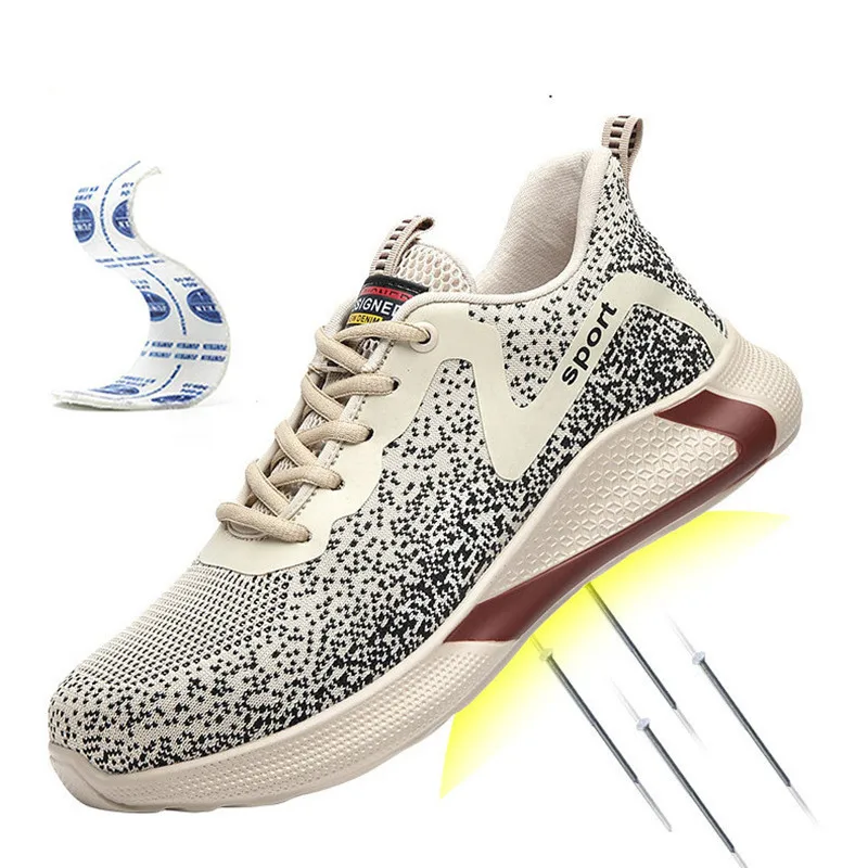 

Новинка 2021, неразрушаемые мужские защитные рабочие ботинки со стальным носком, непробиваемые ботинки, легкие дышащие кроссовки