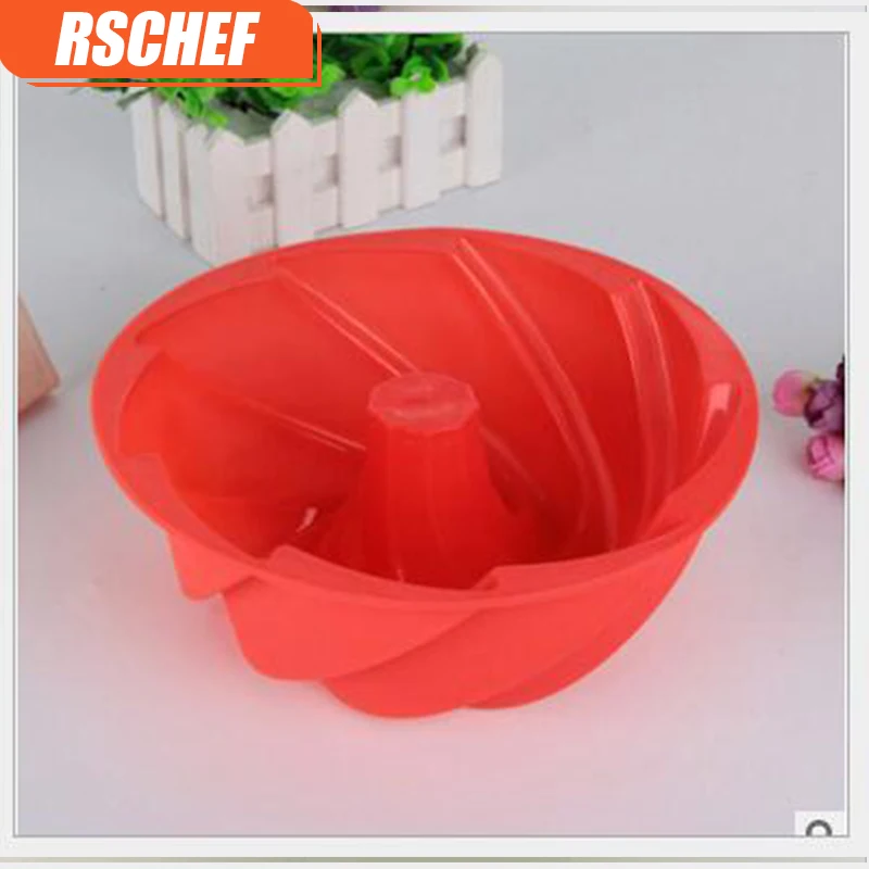 Круглая маленькая силиконовая полая спиральная шифоновая форма для торта