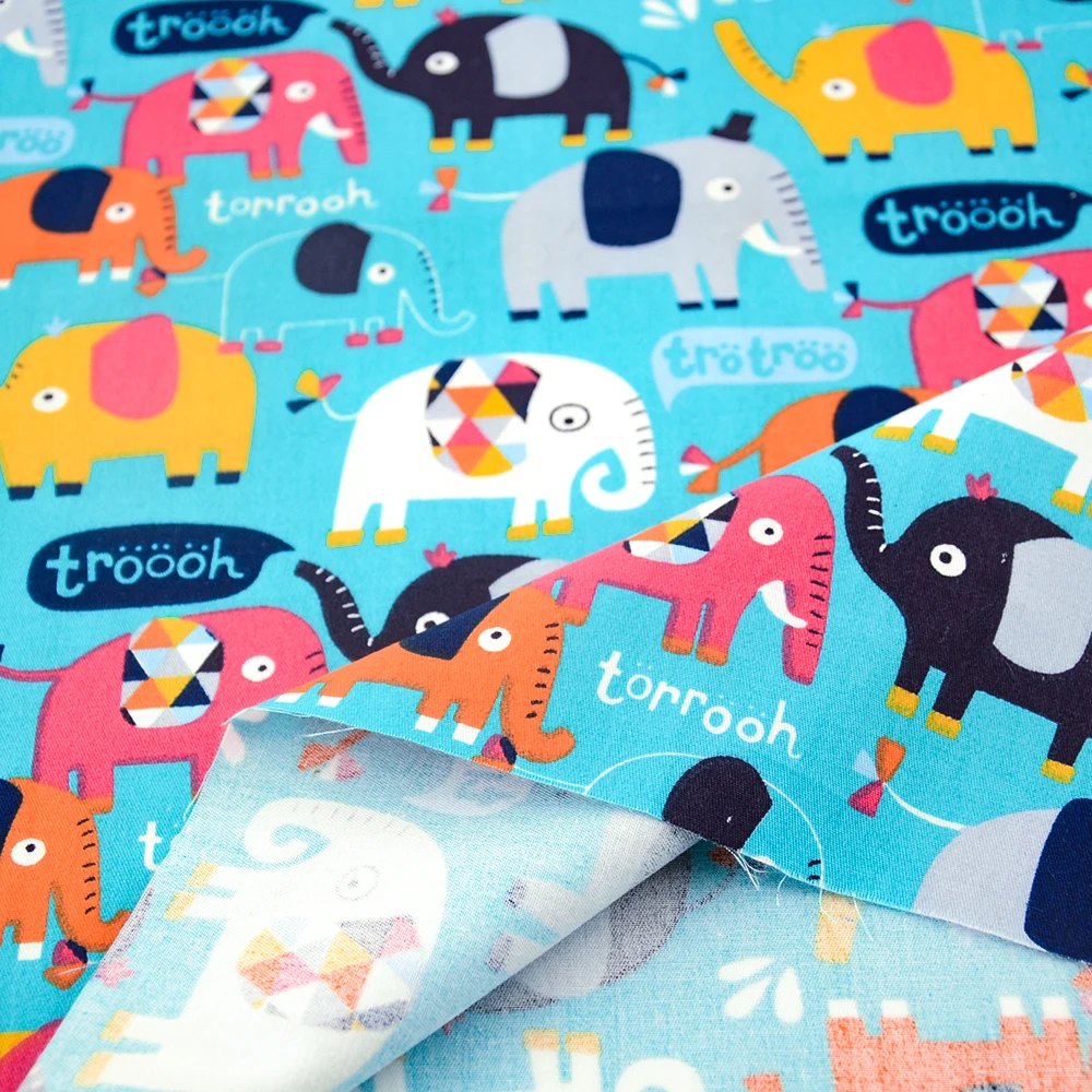 Закладка Telas слон узор 100% хлопок ткань метр африканская DIY платье постельное