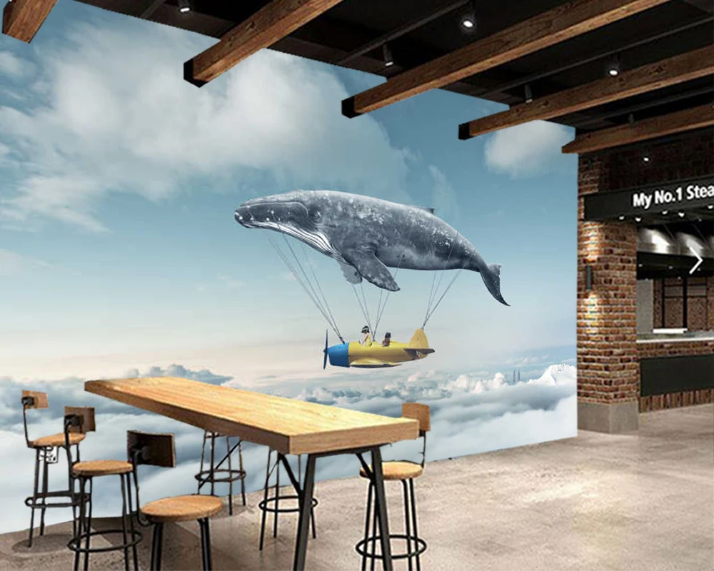 Пользовательские papel де parede infantil с принтом в виде Кита мечта путешествия Фреска