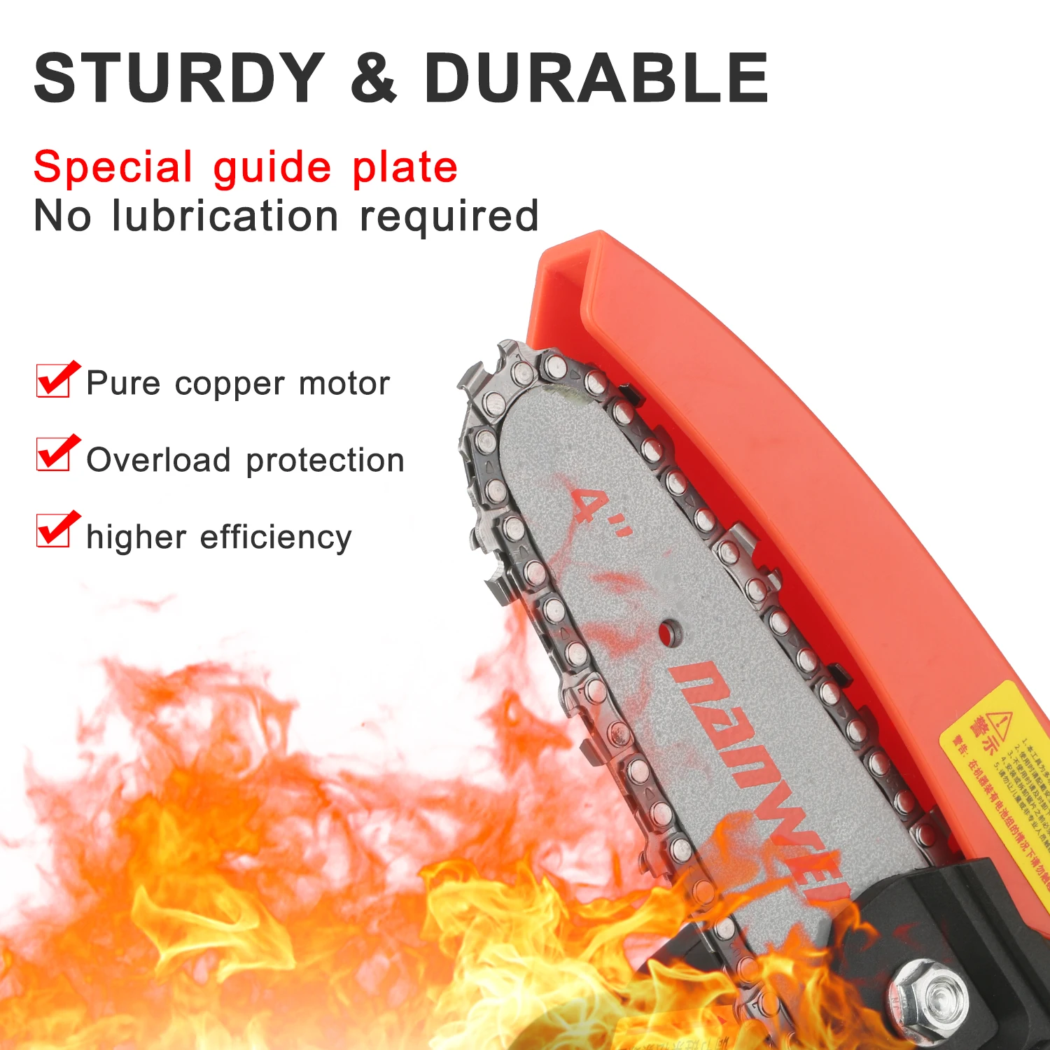 

21V Mini Cordless Chainsaw 4-Inch Electric Brushless Pruning Saw Tree Branch Pruner Pruning Shears Garden Tool for Wood Cutting