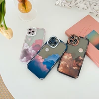 art retro sunset cloud scenery korean phone case for iphone 12 11 pro max x xr xs max 7 8 puls se 2020 cases soft silicone cover