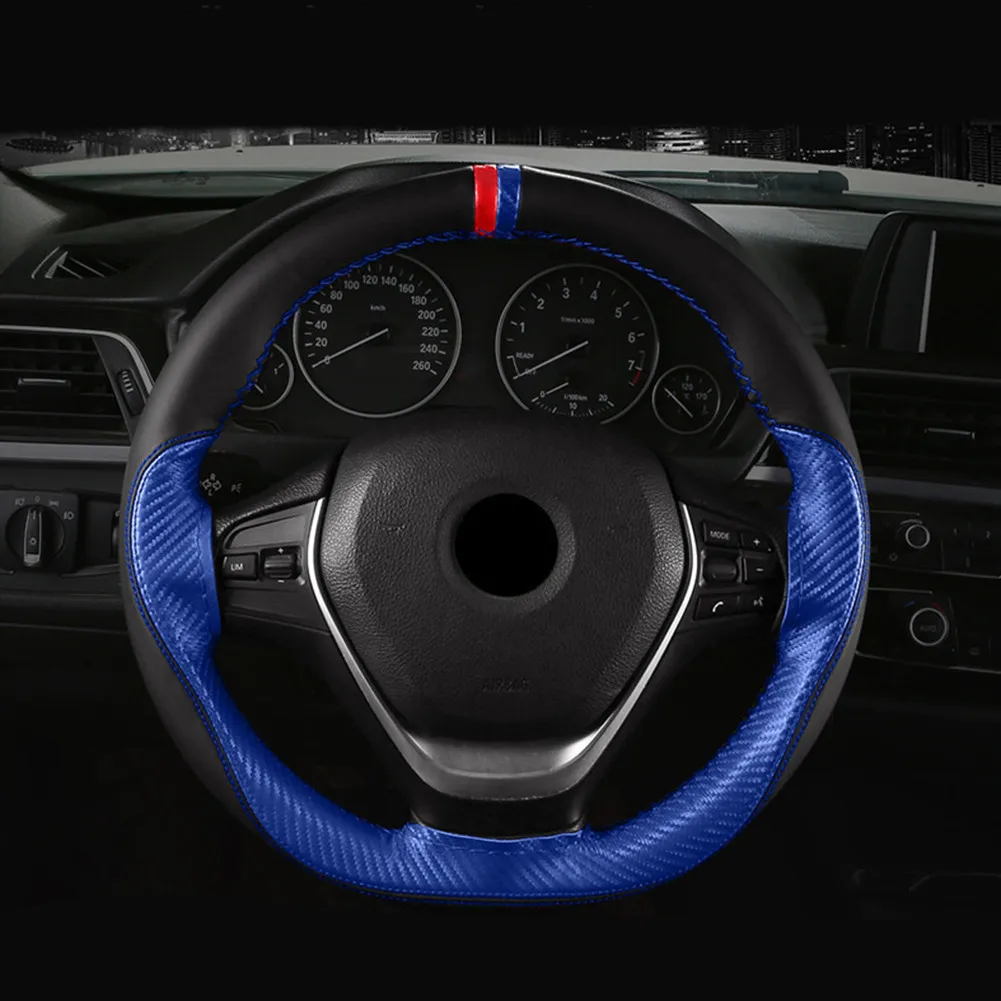 

Blue Steering Wheel Cover With Needles Thread 38cm(L) X 10.2cm(W) High Quality