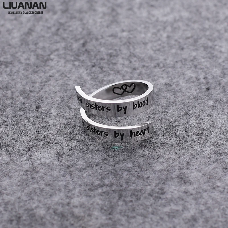 

Simple IBest Friends Rings Jewelry Spiral Wrap Twist #9 Ring Stainless Steel Jewelry Gift For Women Best Friends Sisters Engrave