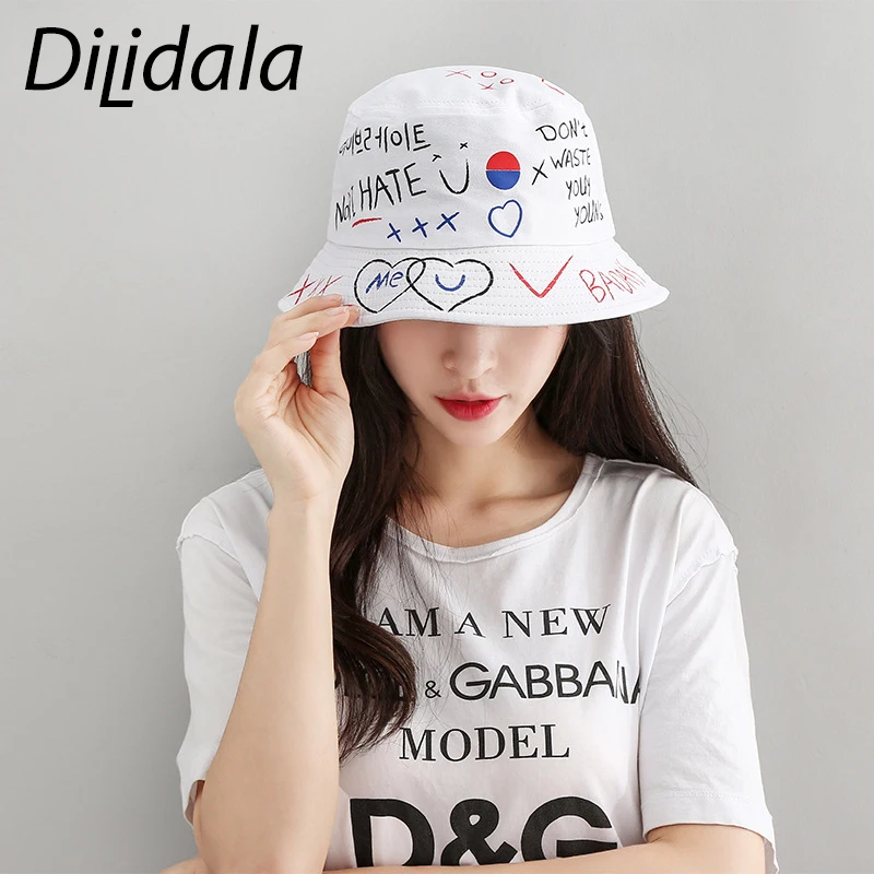 Dilidala креативный козырек рыбацкая шляпа корейская мода вышивка повседневная