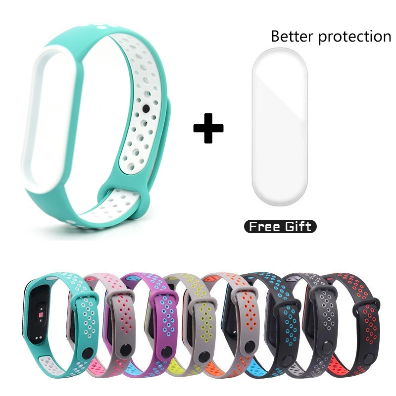 

Силиконовый Сменный Чехол для браслета Xiaomi Mi Band 6 5 с защитой от пота для MiBand 6 5 3 4, аксессуары для спортивного браслета