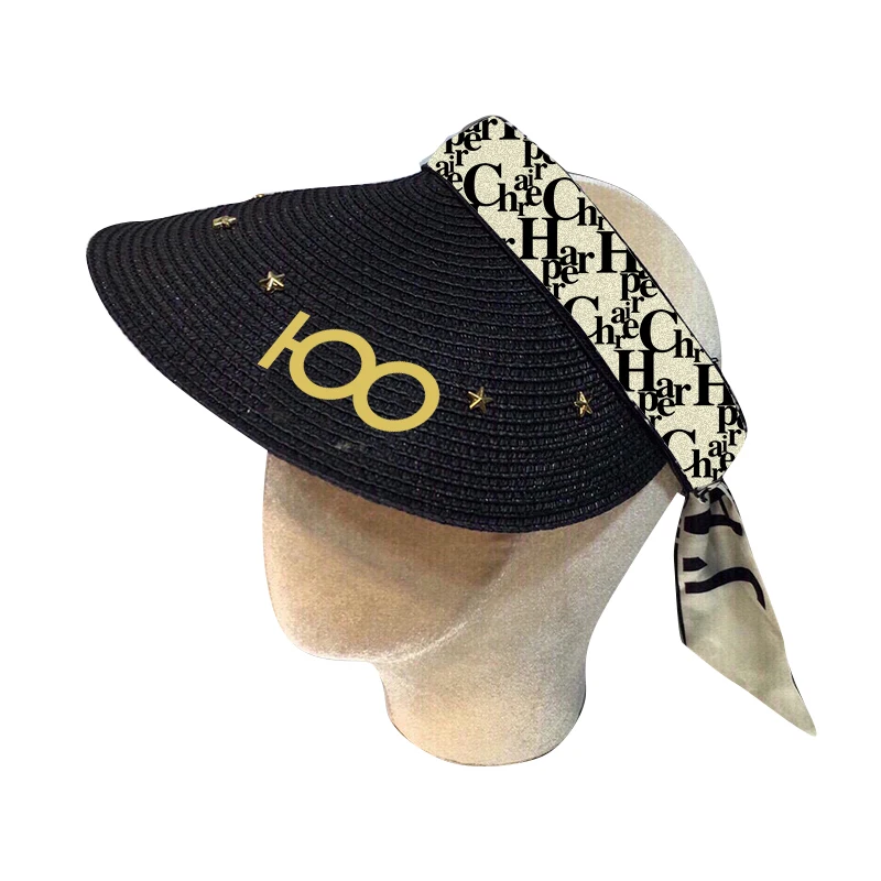 

2022newFrench chareidio empty top hat straw hat sunscreen fashion women's travel sports hat dome hat with box dust bag