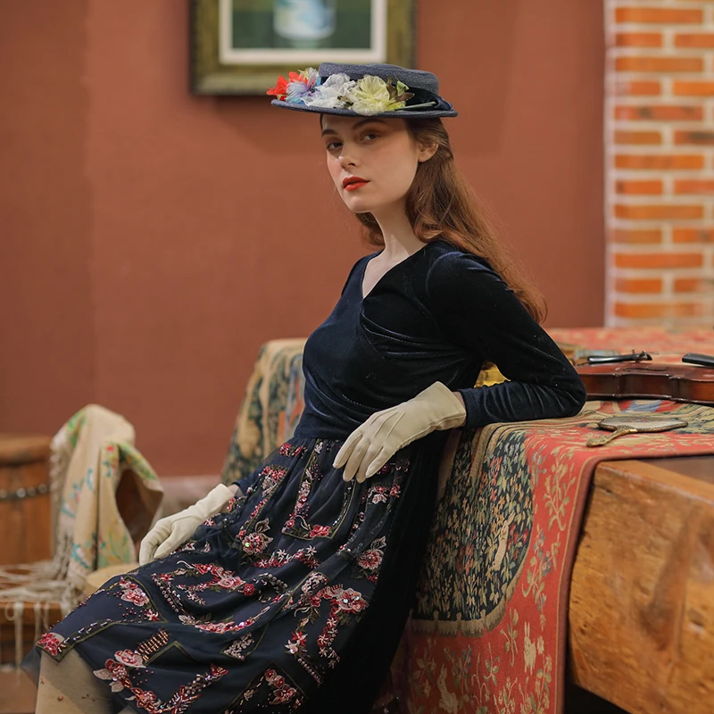 LYNETTE'S CHINOISERIE осенне-зимнее оригинальное дизайнерское женское платье Mori Girls