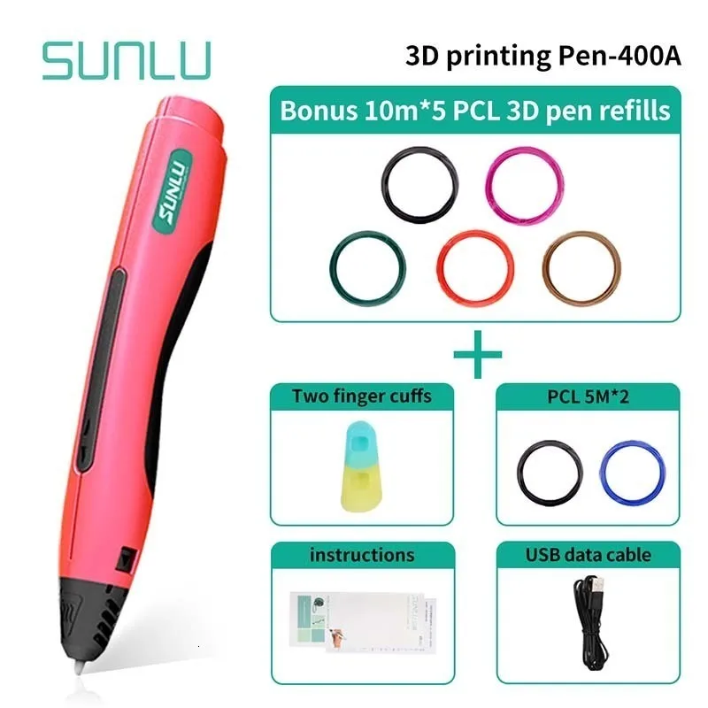 SUNLU 3D scible ручка для детей Рождественский подарок для детей и взрослых низкая температура PCL 3D ручки