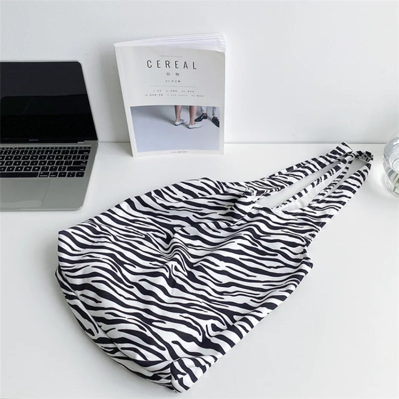 Корейская модная Холщовая Сумка на плечо с принтом зебры сумки для женщин