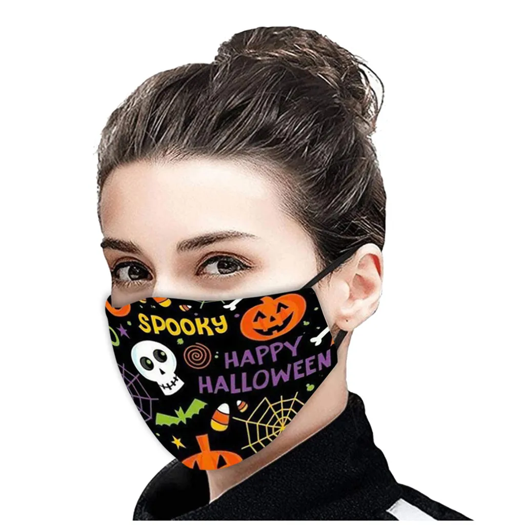 Новый продукт скидка 1 шт. взрослые маски с принтом на Хэллоуин ткань дышащая