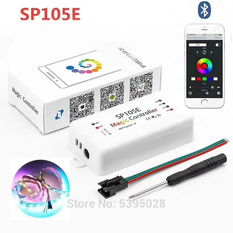 Bluetooth Контроллер APP RGB SP105E широко используется в WS2812BWS2811SK6812 DMX512 Светодиодная лента