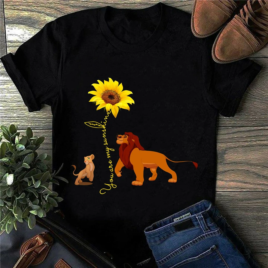 Мужская черная футболка с принтом подсолнуха короля льва Симбы налы ты мой
