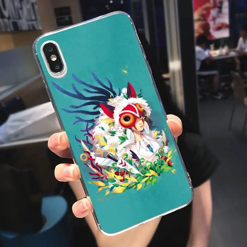 

Mononoke Hime Japan anime Phone Case Transparent soft For iphone 5 5s 5c se 6 6s 7 8 11 12 plus mini x xs xr pro max