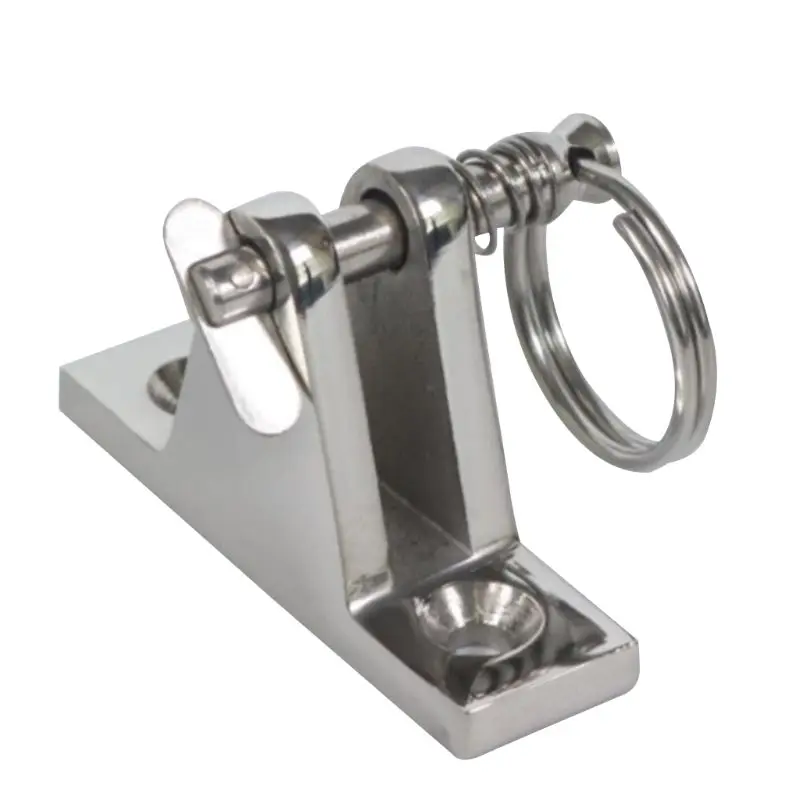 

316 Stainless Steel bimini top hardware Marine Part Depot Top Stainless Steel 90 degree Chrome Deck Hinge with Pin and Ring