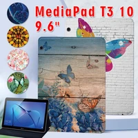 for huawei mediapad t3 10 9 6 inch pu leather tablet stand folio cover for mediapad t3 10 ags l09 w09 case