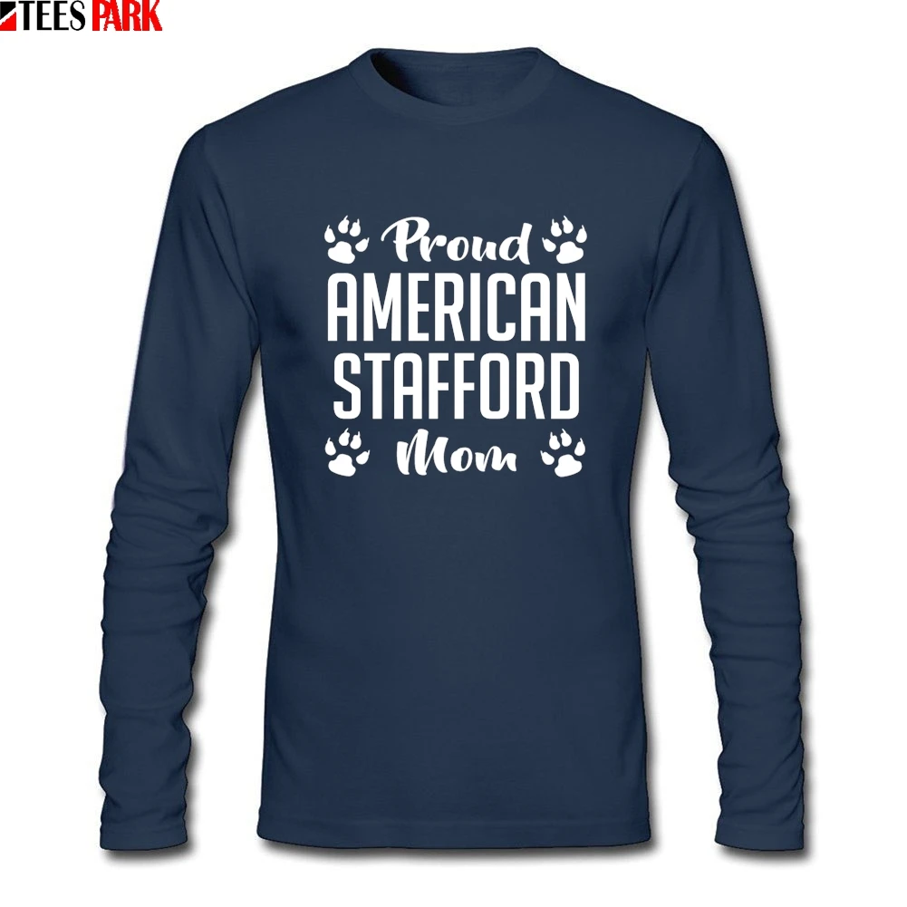 Мужские футболки Prond с изображением американского Стаффорда мужские осенние