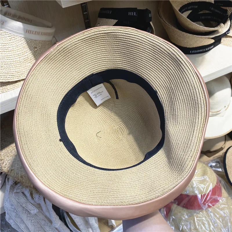 

202102-2508752 spring summer paper grass patchwork cloth bowknot lady sun cap women leisure hat