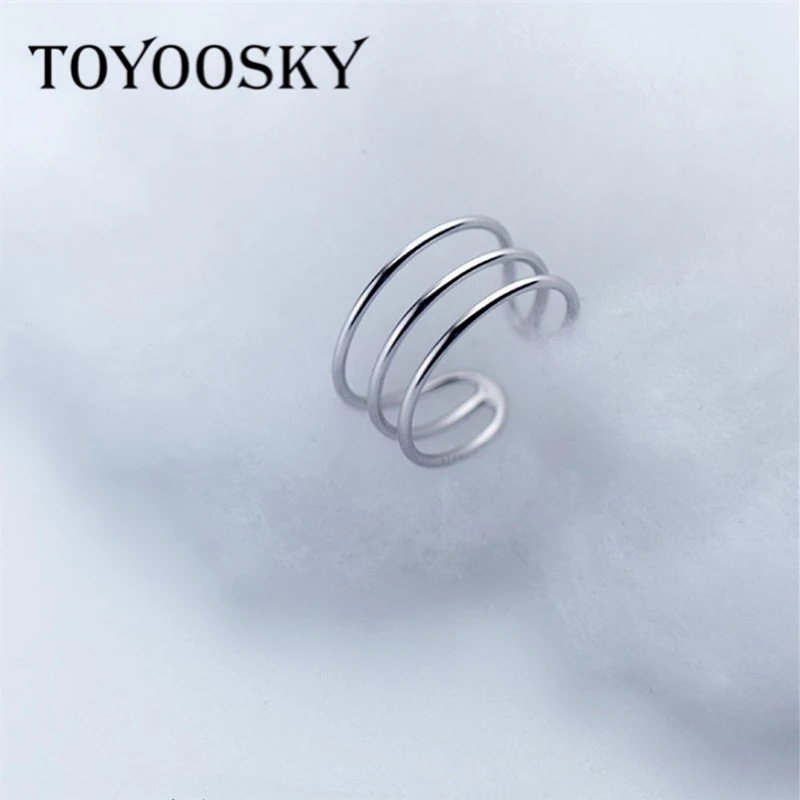 Женское трехслойное Открытое кольцо TOYOOSKY s925 из серебра пробы|Кольца| |
