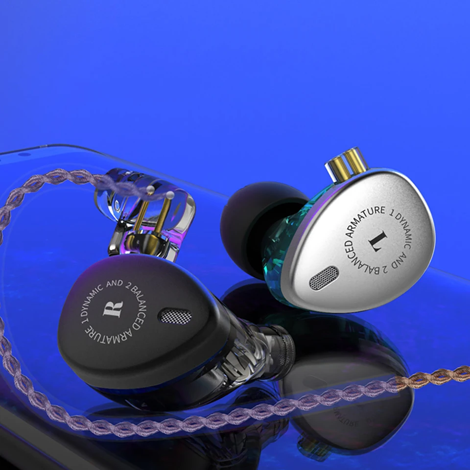 KBEAR KB06 2BA + 1DD гибридные наушники HIFI сценический DJ монитор с разъемом MMCX кабель для