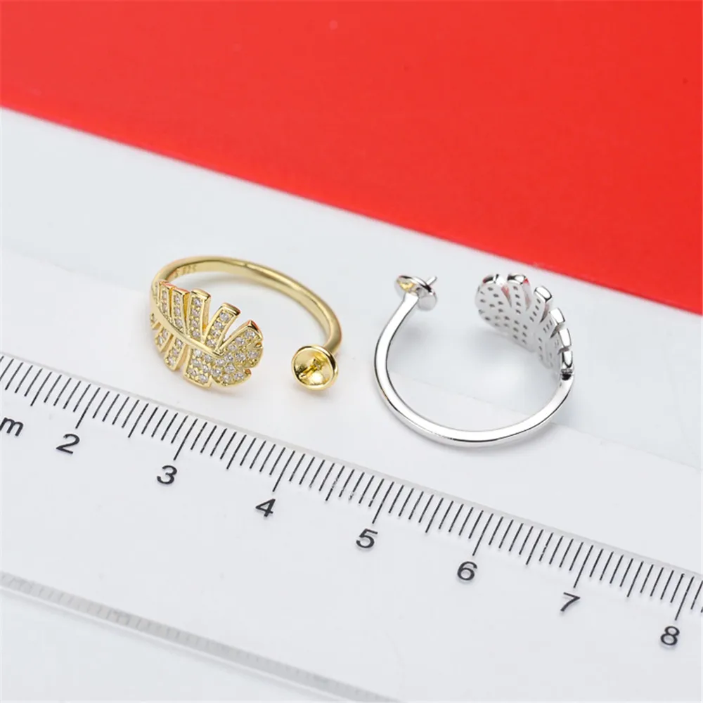 

Classic Rings Resizable Design Rings Base 925 Silver Pearl Rings Settings Women DIY Pearl Rings Accessory No Pearl