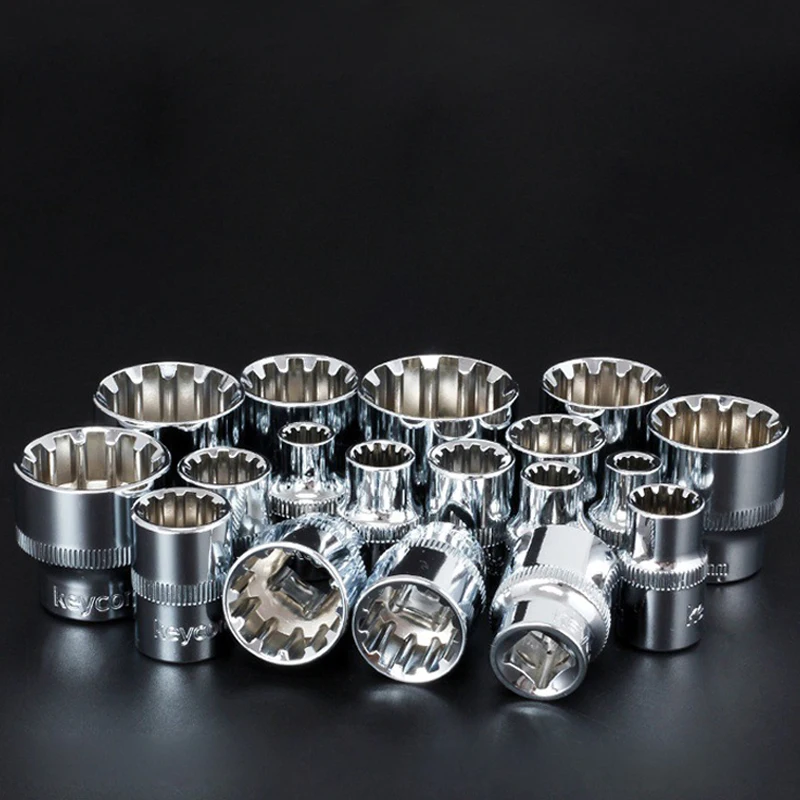 Фото Набор торцевых головок 3/8 дюйма, 6-24 мм, 19 шт., CR-V дюйма, 3/8 дюйма, дюйма, универсальный шестигранный гаечный ключ с шестигранной головкой, инстр... №2