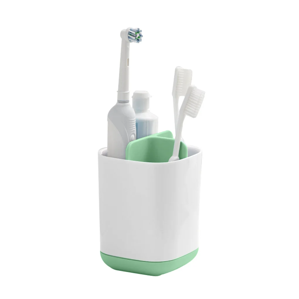 

Toothbrush Organizer Bathroom Wall Mounted Toothbrush Holder PP Plastic Shelf Teeth Floss Rack Bathroom Shelf