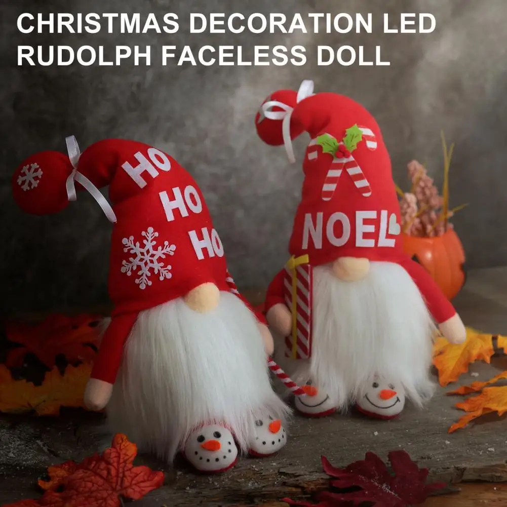 

Fabric Durable Exquisite LED Luminous Rudolph Dwarf Toy Lightweight Dwarf Fabric Toy Cute Party Accessories
