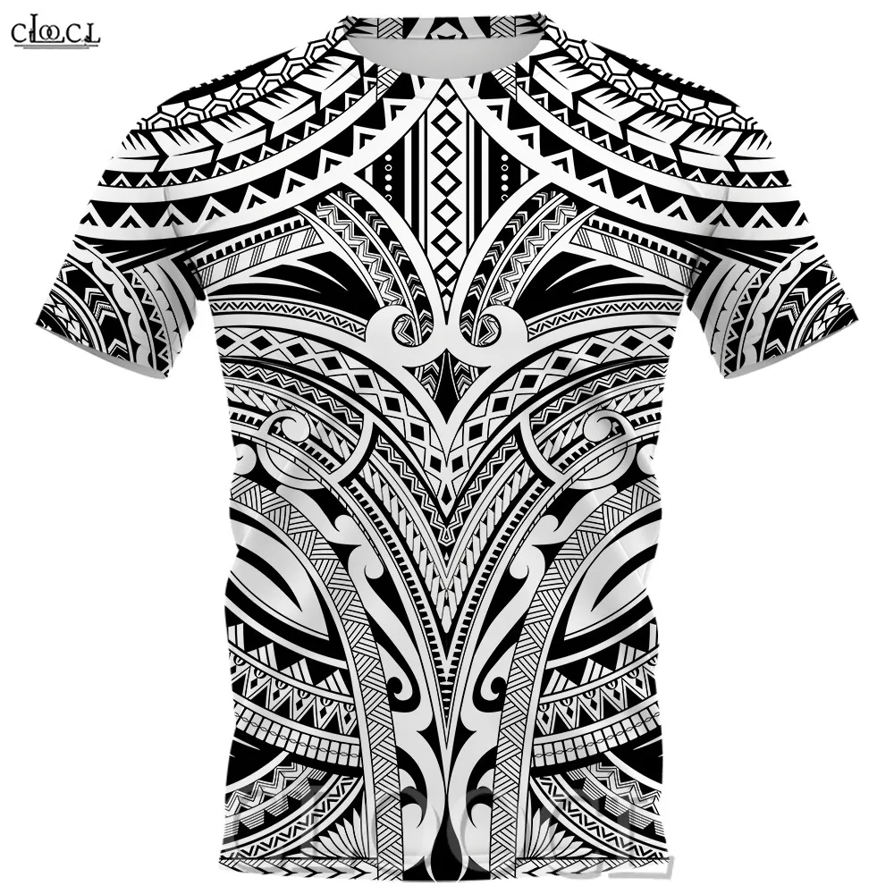 

CLOOCL Men T Shirt Viking Tattoo Polynesian Style 3D Printed Short Sleeve Pullover Harajuku Women Tee Shirt Casual Unisex Tops