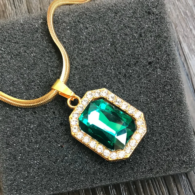 Хорошее качество цепи из нержавеющей стали Малый камень кулон ожерелье чокер с