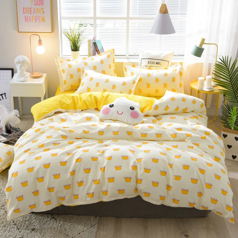 Классический Комплект постельного белья с динозавром из мультфильма льна и