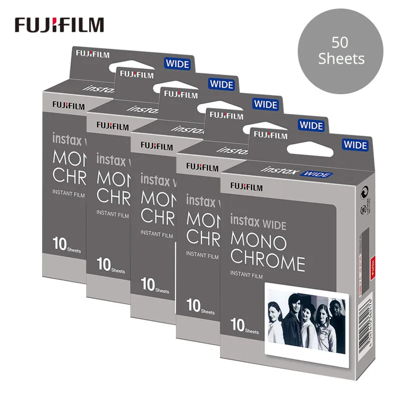 Подлинная Fujifilm Instax Wide фильм монохромный/белый/Радуга для Fuji мгновенный Polaroid Instax широкоугольный фотоаппарат 300/200/210/100/500AF