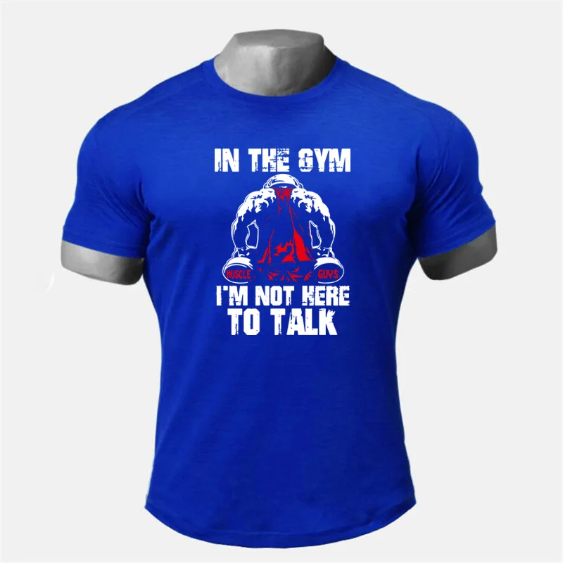Дышащая хлопковая футболка для бега Мужская тренажерного зала фитнеса