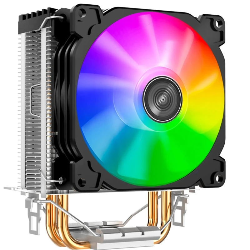

2021 New CR1200 2 Heat Pipe Tower CPU Cooler RGB 3Pin Cooling Fans Heatsink 9cm color soft light fan PU Cooler Streamer radiator