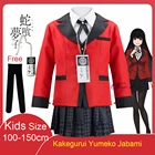 Детский карнавальный костюм в стиле аниме Kakegurui Yumeko Jabami, японская школьная форма для девочек, полный комплект, куртка + рубашка + юбка + чулки + ожерелье