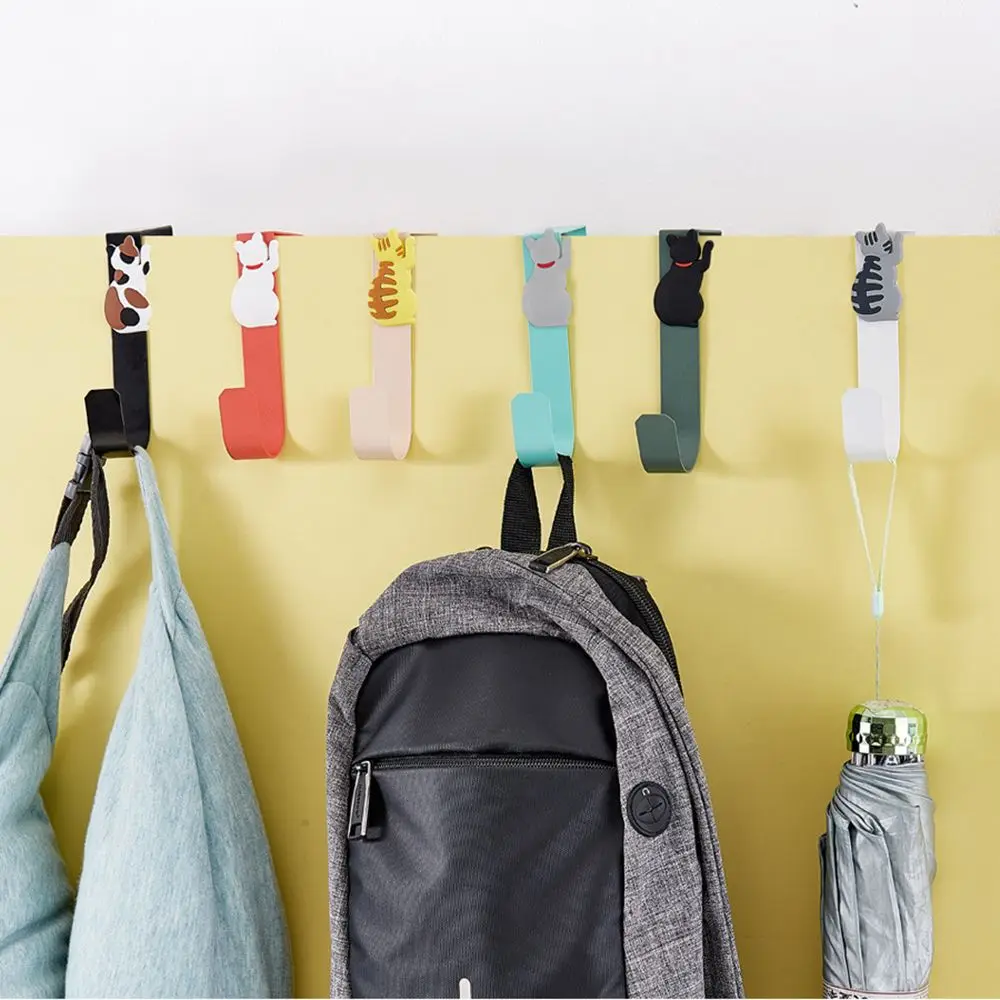 

Home Cute Kitchen Bathroom Cat Towel Holder Door Hook Clothes Rack Hat Hanger