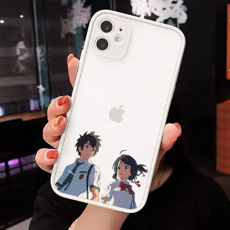 

Anime your name cartoon Phone Case Matte Transparent for iPhone 7 8 11 12 s mini pro X XS XR MAX Plus cover funda