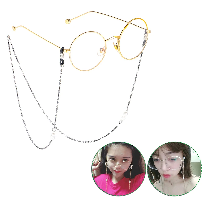 

Fashion Pearl Mask Chains Glasses Chain For Women Retro Metal Sunglasses Lanyards Eyewear Cord Holder Neck Strap 75cm