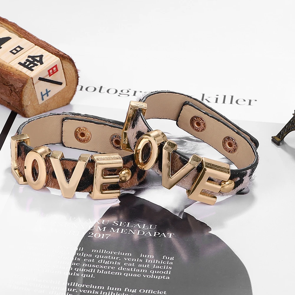 Леопардовые кожаные браслеты для женщин 2019 модные и элегантный многослойный