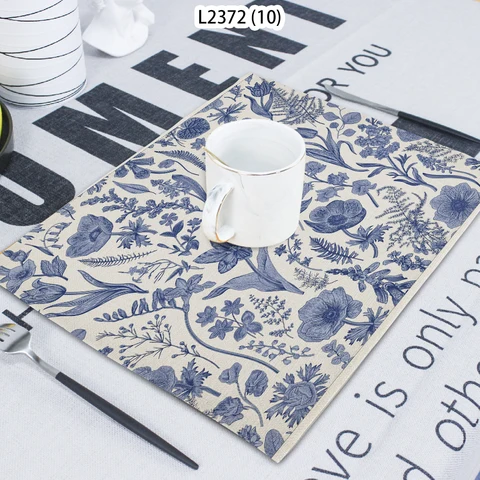 1 шт. растительный цветочный узор искусственная ткань для украшения дома коврик для стола ткань подставка для чайного полотенца 42*32 салфетки