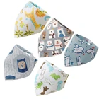 5 шт. детские нагрудники из хлопка детские передник для кормления Треугольники милые детские нагрудники с персонажами из мультфильмов для мальчиков и девочек кормл...