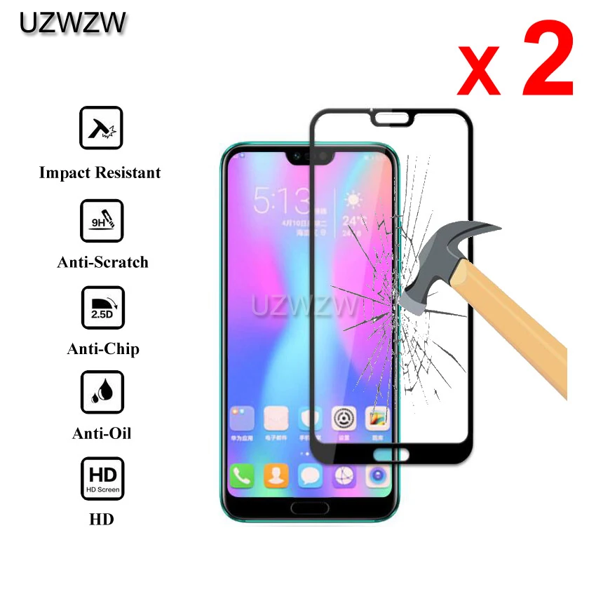 2 шт закаленное стекло для huawei Honor 10(5,84 дюйма) полное покрытие защита экрана защитное закаленное стекло для huawei Honor 10