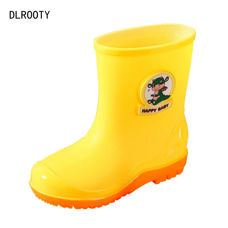 Cartoon Cute Dinosaur Children Rain Shoes for Boys Girls Waterproof PVC Rubber Non Slip Toddler Kids Rain Boots