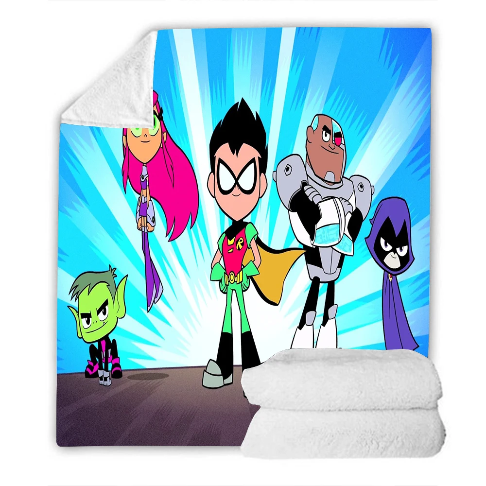 

Sherpa Blanket Titans Go Flannel Blanket for Bedding Room Sofa Soft Blanket Bedspread Home Decor Office Nap