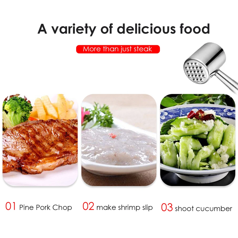

Meat Tenderizer Mallet Meat Hammer Stainless Steel Steak Pounder Beef Chicken Stainless Steel Loose Meat Hammer Kitchen Tools