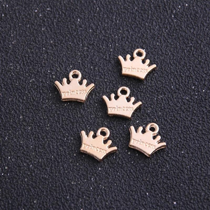 Подвески-талисманы из плиссированного металла 3 цвета 11 х13 мм мини-корона 30 шт. |