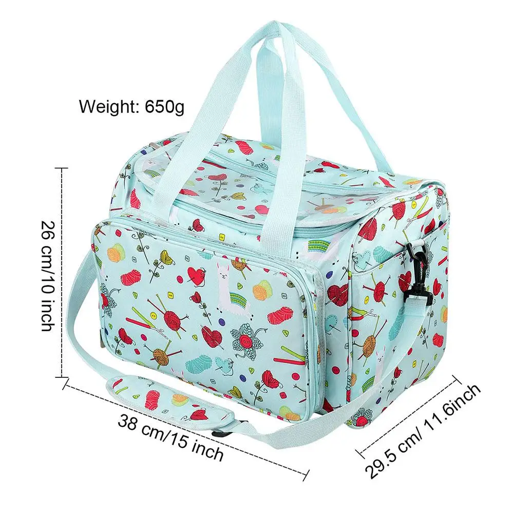 

Big Capacity Portable Knitting Tote Bag with Handle Sewing Accessories Crochet Needles Organizer Durable Travel Yarn Storage Bag