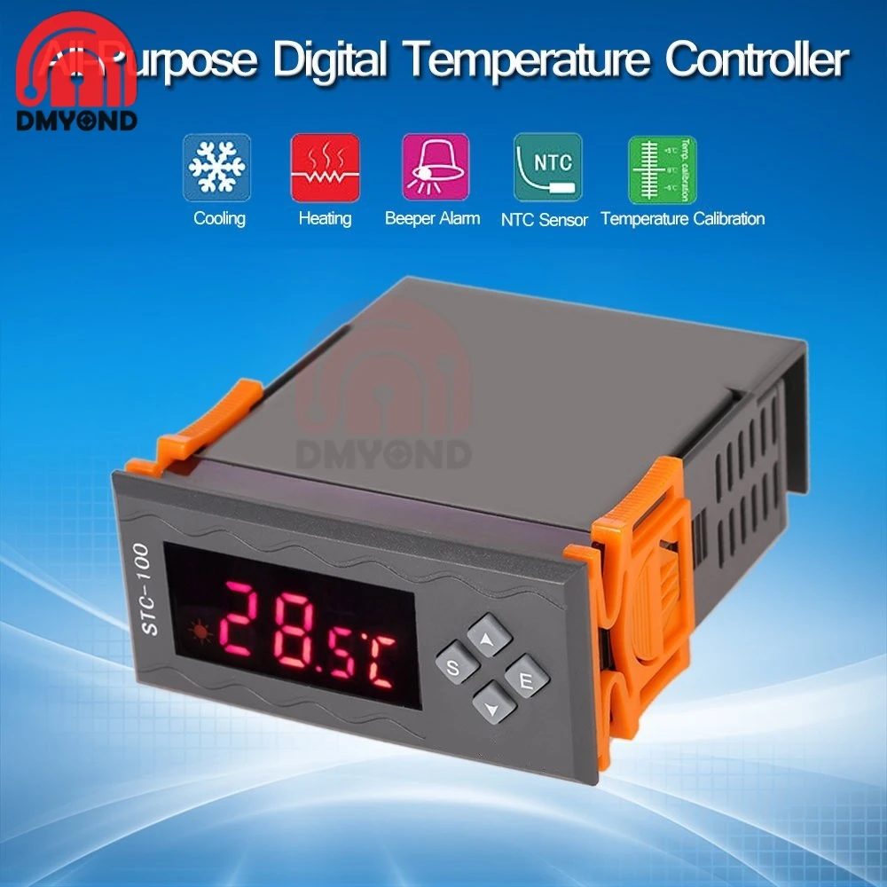 

STC-100 цифровой Дисплей Температура Термостат Регулятор 12V 110V-240V 220V для Аквариум инкубатор охлаждения и нагрева