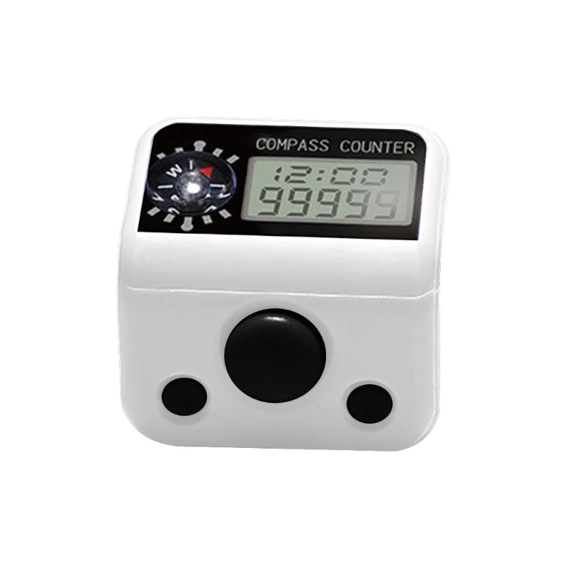

Finger Counter w/ Compass Islamic Tasbih Bead 5 Digital LED Electronic Handheld Tally Counter Clicker 10 Colors