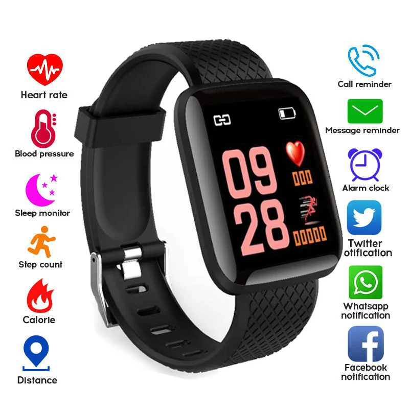 Smart Uhren IP67 Wasserdichte Blutdruck Herz Rate Monitor Uhr Sport Smartwatch Für Android IOS Apple Telefon Männer Frauen Kind